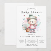 Invitation Baby shower Ours modifiable Whimsy (Devant / Derrière)