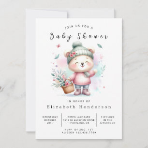 Invitation Baby shower Ours modifiable Whimsy