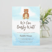 Invitation Baby shower Ours mou (Debout devant)
