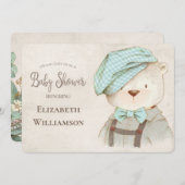 Invitation Baby shower Ours mou (Devant / Derrière)