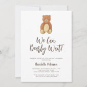 Invitation Baby shower Ours mou (Devant)