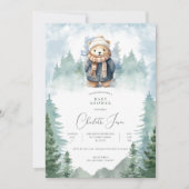 Invitation Baby shower Ours mou de la forêt d'hive (Devant)