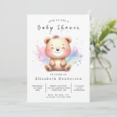 Invitation Baby shower Ours numérique Boho (Debout devant)