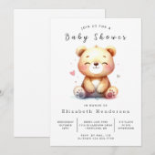 Invitation Baby shower Ours numérique Boho (Devant / Derrière)