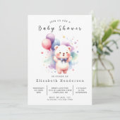 Invitation Baby shower Ours numérique moderne (Debout devant)