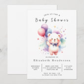 Invitation Baby shower Ours numérique moderne (Devant / Derrière)