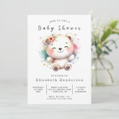 Invitation Baby shower Ours numérique moderne (Debout devant)
