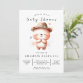 Invitation Baby shower Ours numérique Woodland (Debout devant)