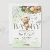 Invitation Baby shower Ours, On Peut Attendre Impé (Devant)