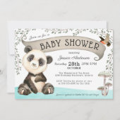 Invitation Baby shower Ours Panda Cute (Devant)