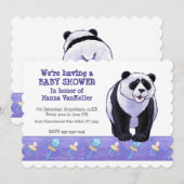 Invitation Baby shower Ours Panda Cute (Devant / Derrière)