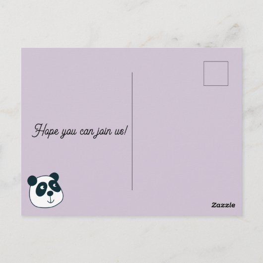 Invitation Baby shower Ours Panda géant (Dos)