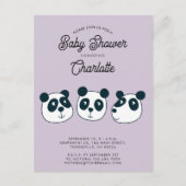 Invitation Baby shower Ours Panda géant (Devant)