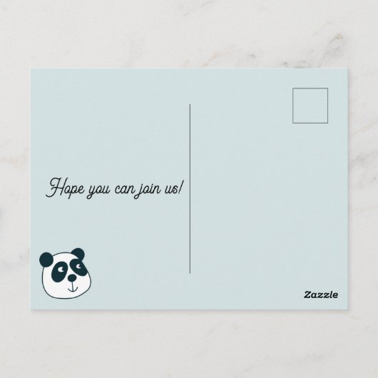 Invitation Baby shower Ours Panda géant (Dos)