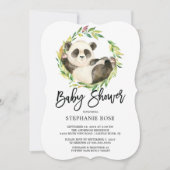 Invitation Baby shower Ours Panda moderne (Devant)