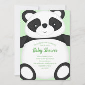 Invitation Baby shower Ours Panda Vert (Devant)