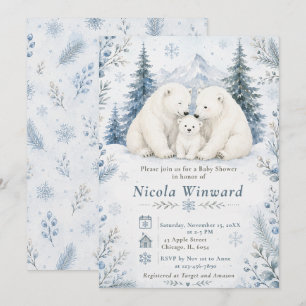 Invitation Baby Shower Ours Polaire