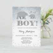 Invitation Baby shower Ours Polaire (Debout devant)