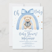 Invitation  Baby Shower Ours Préparé Garçon  (Devant)