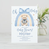 Invitation  Baby Shower Ours Préparé Garçon  (Debout devant)