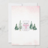 Invitation Baby shower Ours rose (Dos)