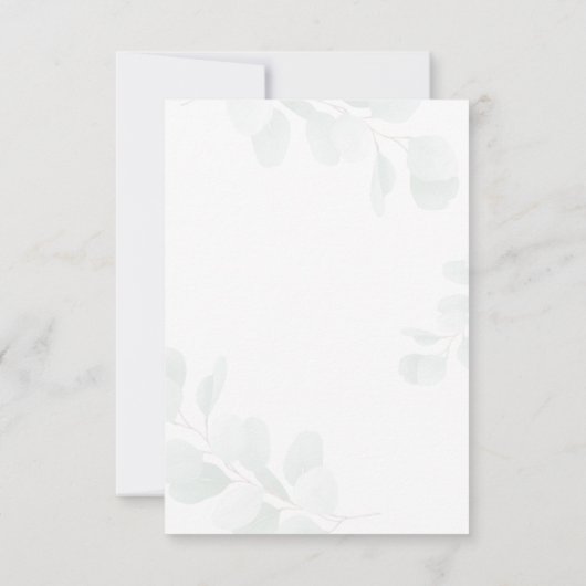 Invitation Baby shower Ours Script Eucalyptus Vert (Dos)