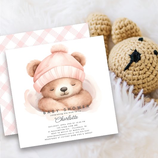 Invitation Baby shower Ours Snuggle
