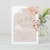 Invitation Baby shower Ours Teddy (Debout devant)