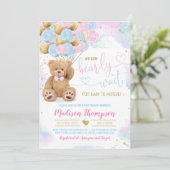 Invitation Baby shower Ours Teddy (Debout devant)