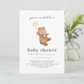 Invitation Baby shower Ours Teddy (Debout devant)