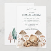 Invitation Baby shower Ours Teddy (Devant / Derrière)