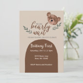 Invitation Baby shower Ours Teddy (Debout devant)