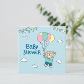 Invitation Baby shower Ours Teddy (Debout devant)