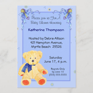 Invitation Baby shower Ours Teddy