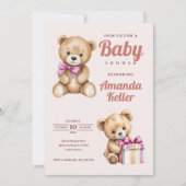Invitation Baby shower Ours Teddy (Devant)