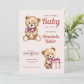 Invitation Baby shower Ours Teddy (Debout devant)