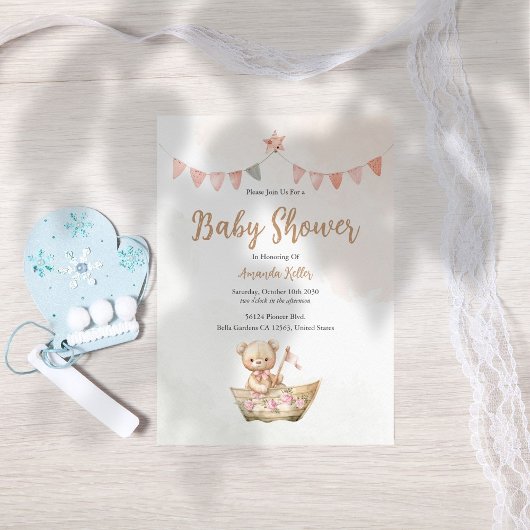 Invitation Baby shower Ours Teddy