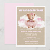 Invitation Baby shower Ours Teddy (Devant / Derrière)