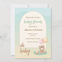 Invitation Baby shower Ours Teddy