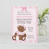 Invitation Baby shower Ours Teddy (Debout devant)