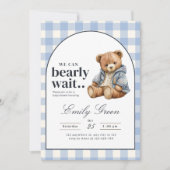 Invitation Baby shower Ours Teddy, Baby shower Gar (Devant)