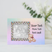 Invitation Baby Shower Ours Teddy Bear  (Debout devant)