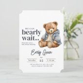 Invitation Baby shower Ours Teddy, Nous Pouvons At (Debout devant)