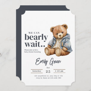 Invitation Baby shower Ours Teddy, Nous Pouvons At