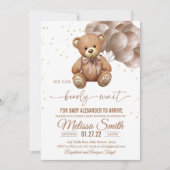 Invitation Baby shower Ours Teddy On Peut Bearly W (Devant)