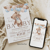 Invitation Baby shower Ours Teddy On Peut Bearly W