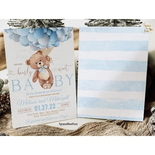 Invitation Baby shower Ours Teddy On Peut Bearly W