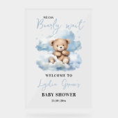 Invitation Baby shower Ours Teddy, Peut Attendre R (Recto)