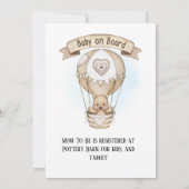 Invitation Baby shower Ours Teddy Tan Hot Air (Dos)