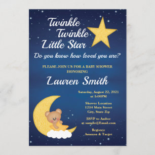 Invitation Baby shower Ours Twinkle Little Star